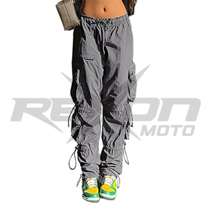 Pantalon cargo formel pour femme, coupe classique, cordon de serrage, taille élastique, dentelle plate, tissu en toile personnalisable, écologique, respirant - Product Image 1