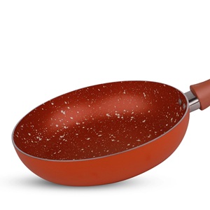 Chef Granito Series Poêle à frire antiadhésive orange classique de 22cm avec revêtement en marbre à 3 couches Wok en céramique métallique pour la cuisine de restaurant - Product Image 4