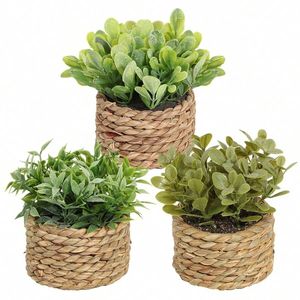Cesta de jardinera de ratán clásica, duradera, ecológica y elegante, perfecta para exhibir flores, plantas o artículos decorativos - Product Image 4