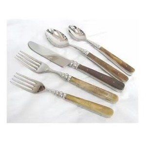 Ensemble de couverts élégant en acier inoxydable de haute qualité avec poignées en os mosaïque pour une utilisation à la maison et en cuisine - Product Image 1