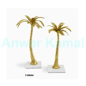 Bougeoir décoratif en métal doré Offre Spéciale et feuille de marbre blanc pour la décoration d'événements de fête de mariage - Product Image 2
