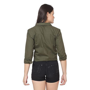 Nouvelles femmes coton couleur unie vestes personnalisées dames Denim vestes Slim Fit Shorts Style à la mode Jeans hauts Pro femmes Outwears - Product Image 4