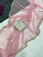 Saris de mariée fantaisie en soie Banarasi, modal et rayonne, taille personnalisée, avec bordure brodée, mode indienne, pour fêtes et mariages, toutes saisons