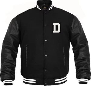 Custom Varsity Jacket Hombres Letterman Béisbol Brazos de cuero al aire libre Chaqueta informal de invierno con parches - Product Image 1
