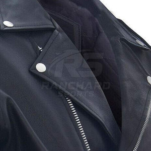 Blouson de moto en cuir imperméable, équipement de conduite durable, protections, blouson de moto en cuir classique - Product Image 5