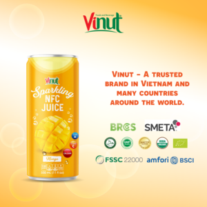 Produit chaud 250ml d'eau pétillante avec jus de mangue du Vietnam usine ODM OEM Service conception gratuite échantillonnage gratuit - Product Image 5