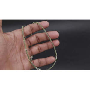 Collier en diamant vert, perles de 2-3 mm, pépites brutes non taillées, 16 pouces, pendentif - Product Image 5