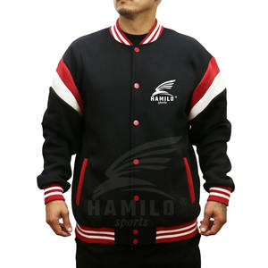 Vente en gros de grande taille hommes automne hiver veste universitaire décontractée veste en cuir de sport surdimensionnée coton vison respirant style bombardier - Product Image 1