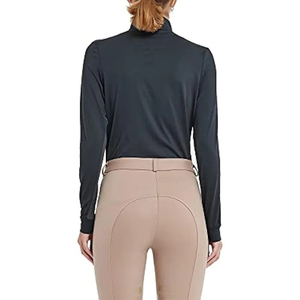 Hot Selling Half Zipper Horse Riding Equestrian Riding Shirt <b>Base</b> <b>Layer</b> Women <b>Long</b> <b>Sleeves</b> Nylon Spandex Polyester Quick Dry - Product Image 6