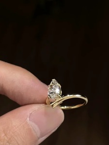 Bague de fiançailles en or jaune 18 carats avec diamant de forme poire de 3 carats cultivé en laboratoire pour femmes, bijoux de luxe solitaire, cadeau d'anniversaire - Product Image 3