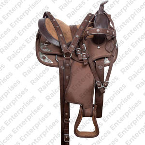 Sillín de caballo occidental de cuero suave para uso ecuestre con logotipo personalizado, sillines ingleses de cuero genuino de calidad superior a la venta - Product Image 2