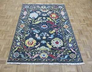 Alfombra de lana Oushak Oriental gris antigua de 5x7, alfombra turca de estilo Vintage tradicional hecha a mano para baño, sala de estar, juegos de oración - Product Image 2