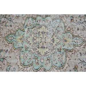 Vintage Turkish Rug Classic Beige Green 4.7 X 8.3ft Patchwork Design Wool Material Latex Backing for Living Teens Bedside Rug - Product Image 5