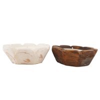 Bol rond en bois ODM bols à pâte de fleurs d'acacia marron rustique pour décoration bougie verser bol à pâte rustique fabriqué au Vietnam