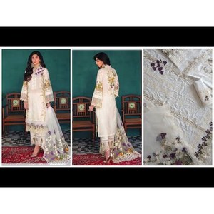 Elaf Crystal <b>Chikankari</b> Cotton Salwar Kameez <b>Suit</b> Choli Lehenga Choli EFC 6A-TC125 - Product Image 2