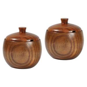 Sugar Wooden Canister Spoon Kitchen Canisters Storage Bottles Jars Home Garden Dinnerware <b>Cover</b> Styles for Condiments Container - Product Image 3