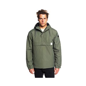 Anorak coupe-vent pull à demi-fermeture éclair personnalisé OEM pour hommes veste Streetwear de couleur unie avec poches en toile pour le printemps - Product Image 3
