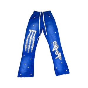 Ensemble de sweat-shirt à capuche et pantalon de survêtement personnalisé de haute qualité, vintage en détresse, sérigraphie délavée et délavée pour hommes - Product Image 3