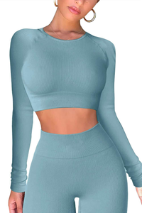 Nouveau sans couture femmes Yoga ensemble vêtements d'entraînement Gym vêtements de sport femmes sans couture Yoga ensemble Gym formation Compression porter costume - Product Image 5