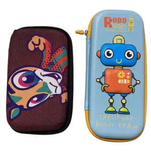 Custom size 3D EVA Fabric Waterproof Cartoon LOGO Factory Foam Carrying Electronic Hard Shell Storage protective Zipper Box Case