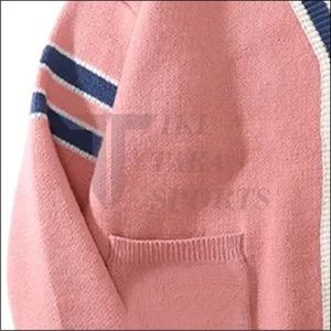 University Wool <b>Cardigan</b> <b>Sweater</b> for <b>Men</b> Casual Outwear Embroidered Varsity Design Button Decoration Winter Autumn Patchwork - Product Image 4