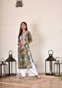 ชุดคุर्ติทรงตรงแบบใหม่ล่าสุดจากนูฮา มุลมุล สำหรับงานปาร์ตี้ สไตล์อินเดียและปากีสถาน เสื้อผ้าอินเดียแบบใหม่ - Product Image 2