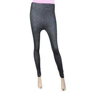 Women's Side Lace Denim Tight- Black - Product Image 2