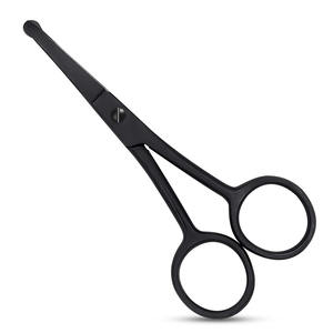 Ciseaux de manucure en gros, ciseaux de beauté en acier inoxydable à lame fine droite et tranchante, revêtement noir, bord arrondi - Product Image 1