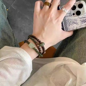 Bracelet en Aventurine Naturelle, Jade, Tourmaline, Œil de Tigre, Cristal de Guérison, Bois d'Agar, Réglable, Bijou Spirituel, Cadeau Unisexe - Product Image 1