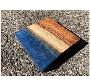 Dessous de verre en résine époxy et bois effet rivière cristal pour sous-verres en bois époxy pour boissons Dessous de verre en résine époxy Tasse en bois - Product Image 5