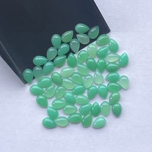 4mm 6mm 8mm Naturel Vert Bonbons Chrysoprase Poire Lisse Cabochon Lâche Gemme Semi Précieuse Anneau Fabrication de Bijoux Réglage DIY - Product Image 3