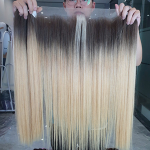 613 cabello humano virgen Rubio 613 mechones de cabello alineados con cutícula con cabello humano virgen Rubio Frontal 613 mechones con Frontal - Product Image 4