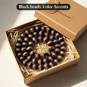 Perles en verre de lampwork vertes de 16 mm pour la fabrication de bijoux et la décoration, emballées en boîte, vendues en vrac sur des brins - Product Image 5