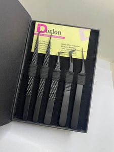 Pince à cils de beauté en acier inoxydable au prix de gros pointes plasma noires enduites de couleur noire logo privé cils durables - Product Image 6