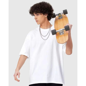 Camiseta Informal de Algodón 100% Lavada al Ácido Estilo Vintage para Hombre, Talla Grande, Hombros Caídos, Cuello Redondo, Transpirable, Secado Rápido, Tetterberry - Product Image 4