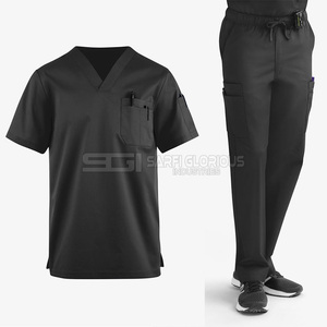Uniformes Médicos Personalizados para Hombre, Uniformes Médicos de Manga Corta con Cuello Alto, Conjuntos de Uniformes Médicos Ligeros con Diseños Únicos - Product Image 2