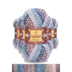 Hercai Ebruli Conjunto de 5 piezas Cárdigan Suéter Bufanda Gorro Tejido a mano Hilo mezclado Lana Talla única Muy colorido 28132 - Product Image 1