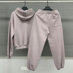 Hiver Hommes OEM ODM Léger Baggy Boxy Hoodies Pantalons Survêtements Haute Qualité French Terry Plain Respirant Tracksuits - Product Image 2