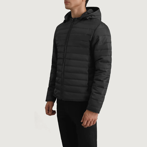 Blouson matelassé en duvet de canard pour homme, design personnalisé, haute qualité, fermeture éclair tendance, tissage chaud, tailles XS à Plus, streetwear, devant - Product Image 2