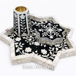 ชุดเครื่องเขียน bakhoor ฝังมุกสีดำเที่ยงคืนชุดดอกไม้ดาว - Product Image 1