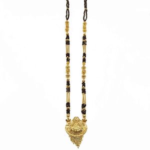 Venta al por mayor 24K Micro oro lleno largo colgante Mangalsutra uso diario oro acabado Mangalsutra boda tradicional largo Mangalsutra - Product Image 2