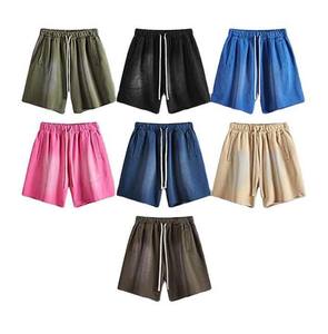 2025 pantalones cortos deportivos personalizados de calle alta para hombre, pantalones cortos de verano informales de cintura media para playa, ropa de baño de talla grande, algodón, poliéster, sólido - Product Image 1