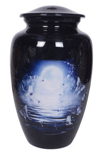 โกศอลูมิเนียมคลาสสิกคลาสสิกพร้อมผีเสื้อตกแต่งในร่มโกศโลหะสำหรับขี้เถ้าของผู้ใหญ่ - Product Image 4