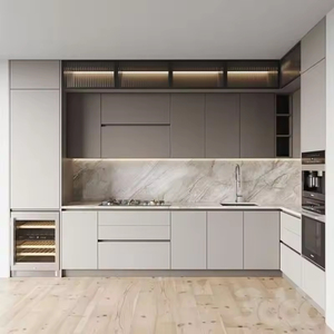 CBMmart Factory Price Complete Modern Designs <strong>PVC</strong>/ Lacquer <strong>Kitchen</strong> Island Furniture Cocina White Shaker Modular <strong>Kitchen</strong> Cabinet - Product Image 2