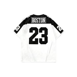 Uniforme de football américain à manches courtes et col en V pour hommes, streetwear, coupe ample, maille respirante, 100% polyester, été - Product Image 6