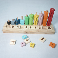 Empileur de forme de comptage en bois de jouet Montessori amusant et éducatif pour l'apprentissage précoce