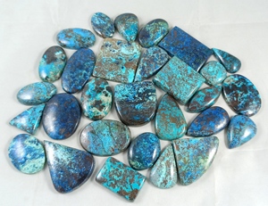Handmade Natural Shattuckite Loose Gemstones <b>Blue</b> <b>Crystal</b> Cabochon in Mix Size Lot for Jewelry Making - Product Image 4