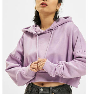 Sudadera con Capucha Corta para Mujer 2026, Manga Larga, con Logotipo Delantero y Trasero, 100% Algodón Felpa Transpirable - Product Image 5