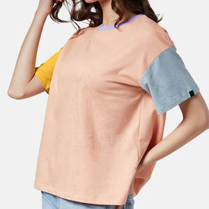 Camisetas de mujer de color de contraste más vendidas Camisetas de mujer de alta calidad Camisetas de mujer hechas a medida - Product Image 3