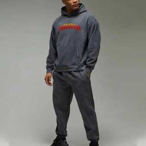 Conjunto Deportivo de Invierno para Hombre, de Primera Calidad, con Capucha, Estilo Urbano, con Logotipo Personalizado, Tallas Grandes, 2 Piezas, Venta al Por Mayor - Product Image 1